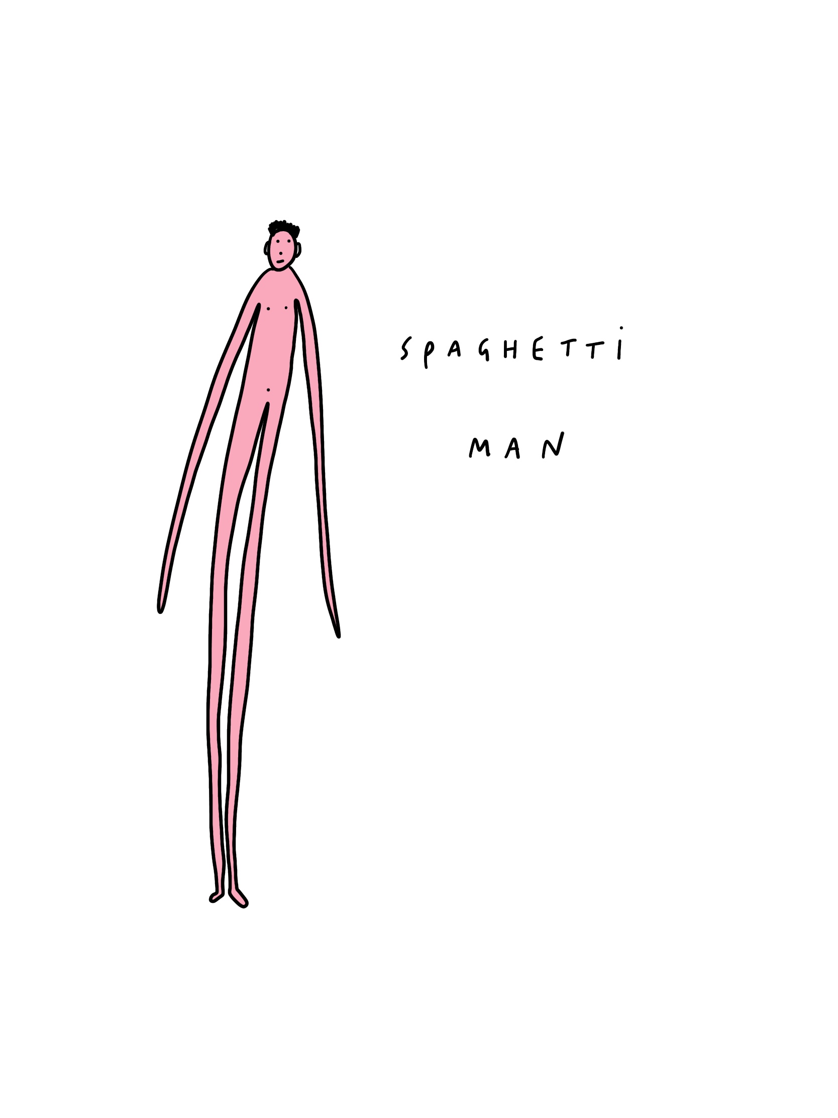 Shuturp Artwork Spaghetti Man Drawing in Pink