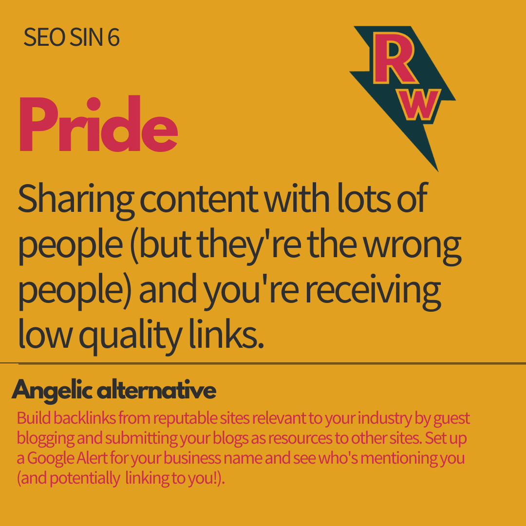 SEO mistakes 6 deadly sin pride